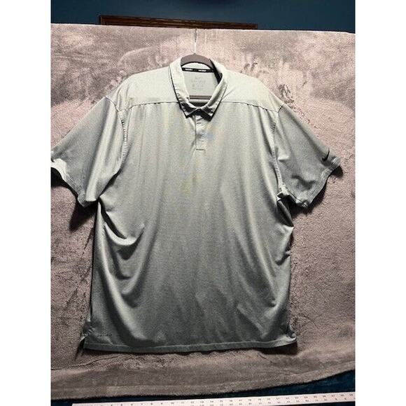Nike Golf standard fit green /white striped golf shirts men’s size xxl - Picture 1 of 8